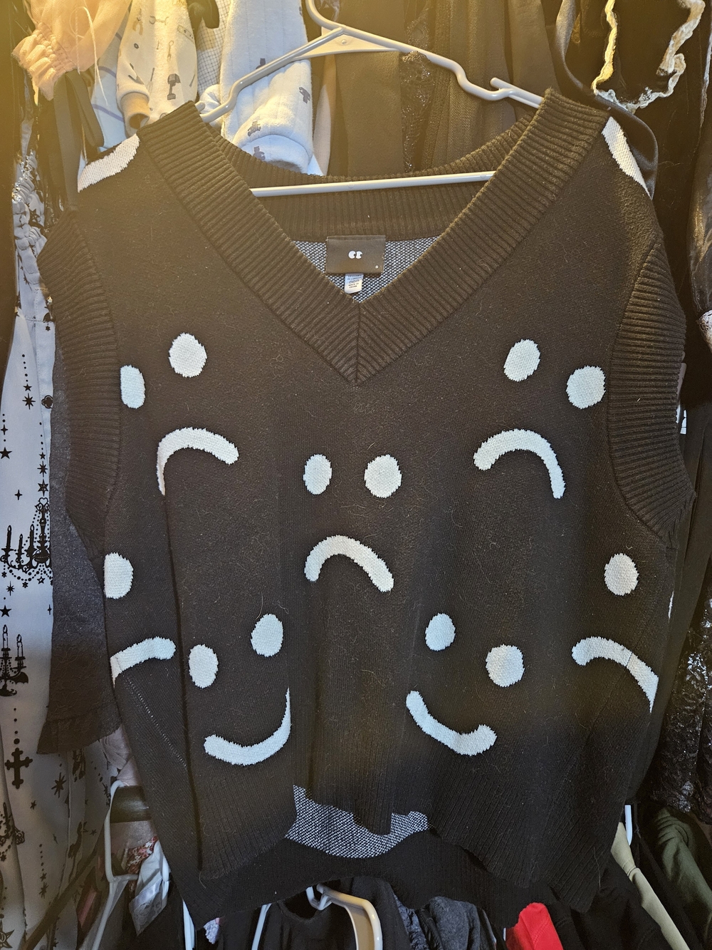 Lazy Oaf Black V-Neck Sweater Vest
